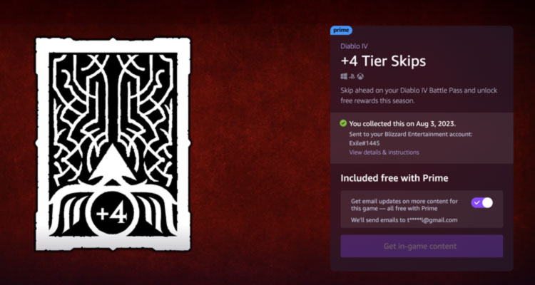 Amazon Prime Gaming Offers Limited-Time Reward for 4 Tier Skips in Season 1 Content / PowerUp Gamer