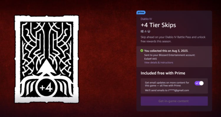 Amazon Prime Gaming Offers Limited-Time Reward for 4 Tier Skips in Season 1 Content 2 Amazon Prime Gaming Offers Limited-Time Reward for 4 Tier Skips in Season 1 Content / PowerUp Gamer